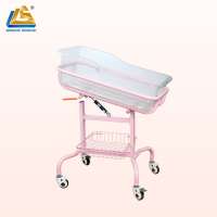 Lovely Pink Hospital Infant Beds Tiltable Infant Bed with Iv Pole