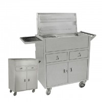 Factory Direct Stainless Steel Hospital Emergency Treatment Trolley Cart