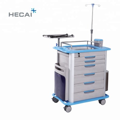 Hospital furniture medical emergency trolley in hospital mobile crash trolley cart