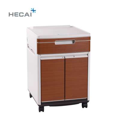 modern cheap hospital bedside cupboard / practical ward storage cabinet with wheels