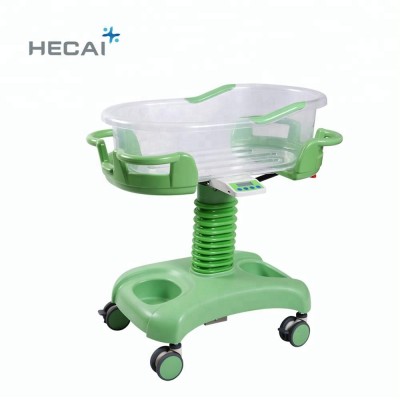 Aegean economic color optional medical height adjustable hospital ABS plastic baby crib cot